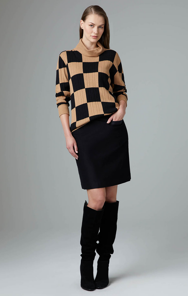 Buy Lift Double-Weave Skirt With Grosgrain Ribbon Trim online 