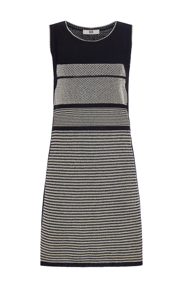 Sandpiper - Striped Linen-Blend Knit Tank Dress - Product Image