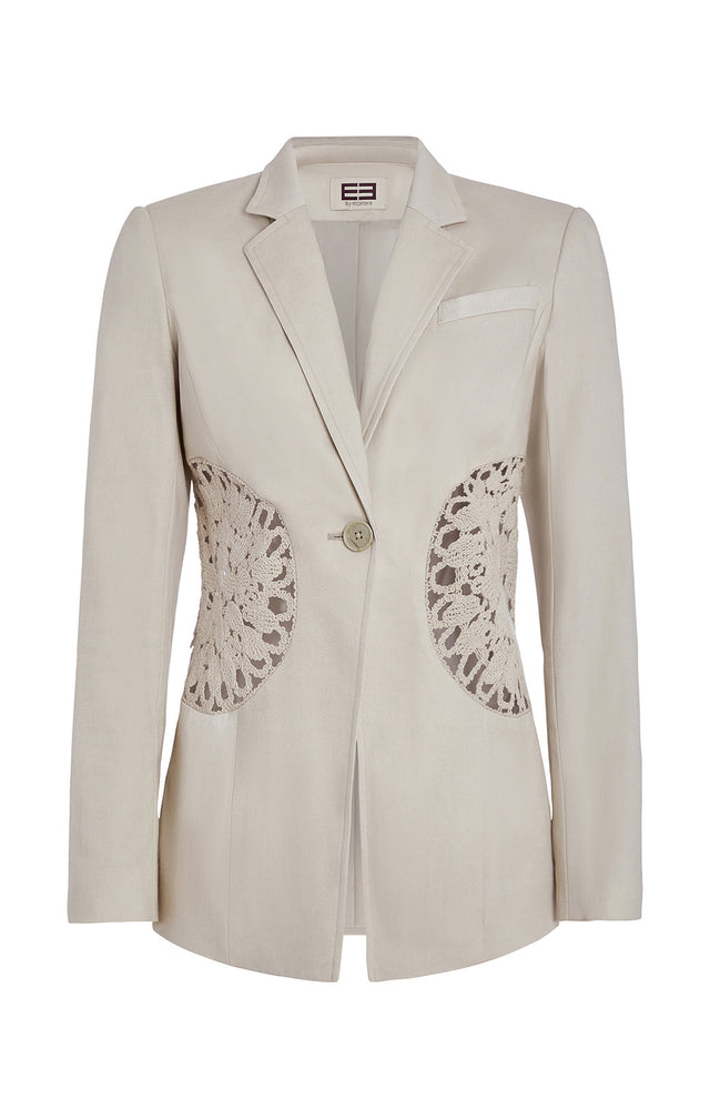 Sand Dollar - Tailored Blazer With Open Crochet - Product Image