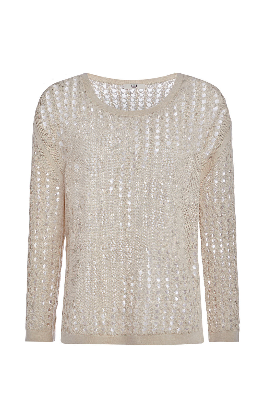 Riviera - Crochet-Look Textured Pullover - Product Image