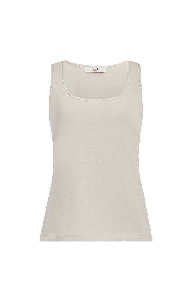 Laguna-Bge - Stretch Jersey Tank Top With Portrait Neck - Product Image