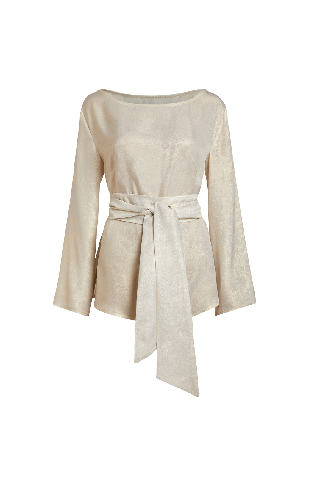 Love Note - Silk Wrap Blouse With Tie Front