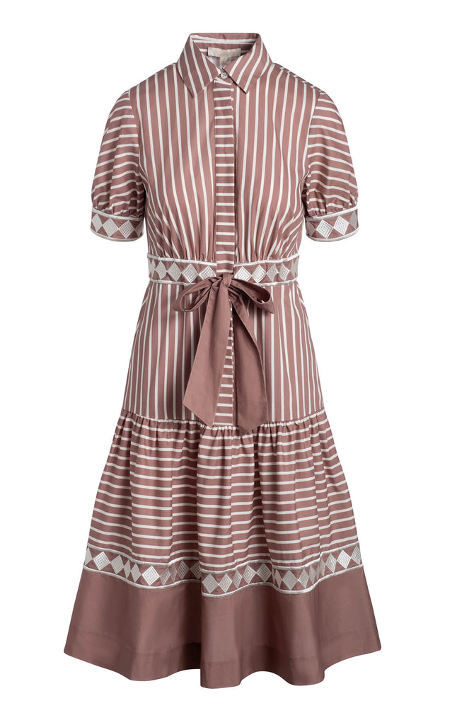 Striped Shirtdress with Diamond Embroidery Hyannisport 2