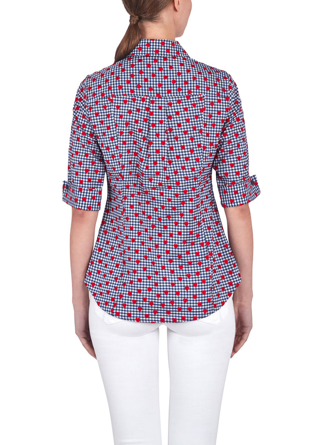 Amore - Heart-Embroidered Blouse