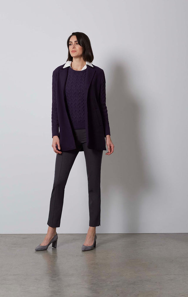 AUTUMN ROYAL-WOOL COAT WITH CABLE TRIM-2-jk-1856-ON MODEL