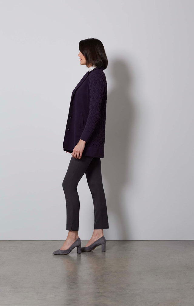 AUTUMN ROYAL-WOOL COAT WITH CABLE TRIM-2-jk-1856-ON MODEL