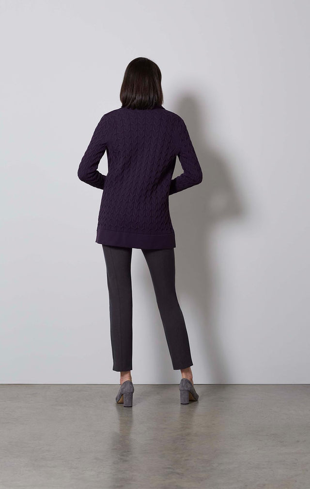 AUTUMN ROYAL-WOOL COAT WITH CABLE TRIM-2-jk-1856-ON MODEL