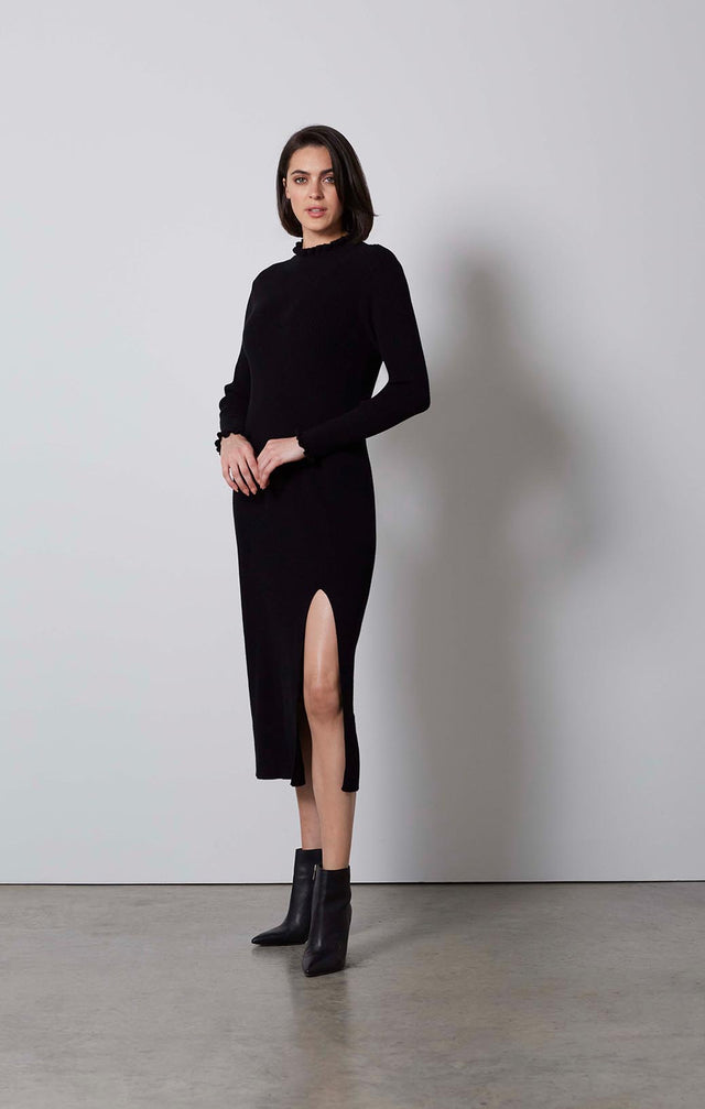 AVANT-GARDE-CASHMERE-SOFTENED KNIT MAXI DRESS-2-dr-1885-ON MODEL
