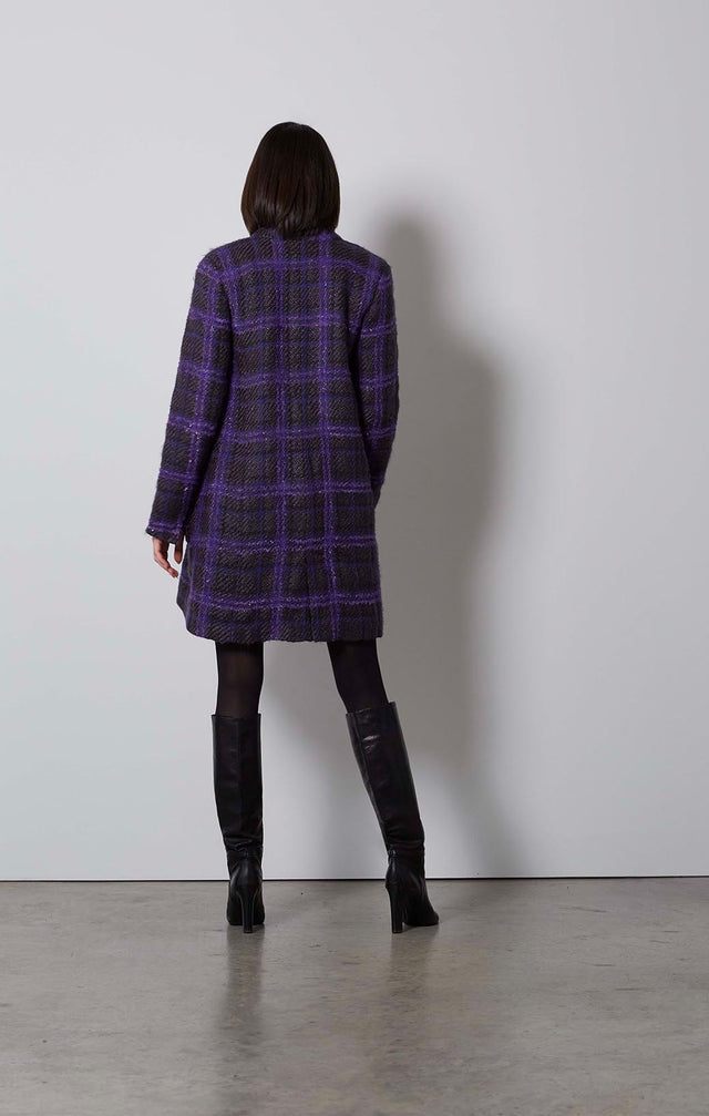 CHARMED-METALLIC PLAID TWEED COAT-2-ow-1857-ON MODEL