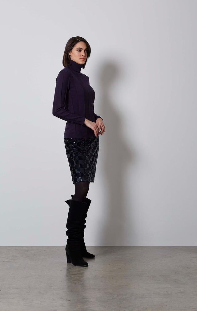 EUGENIA-PUR-CASHMERE-SOFTENED DAMASK KNIT TOP-2-kn-2249-ON MODEL