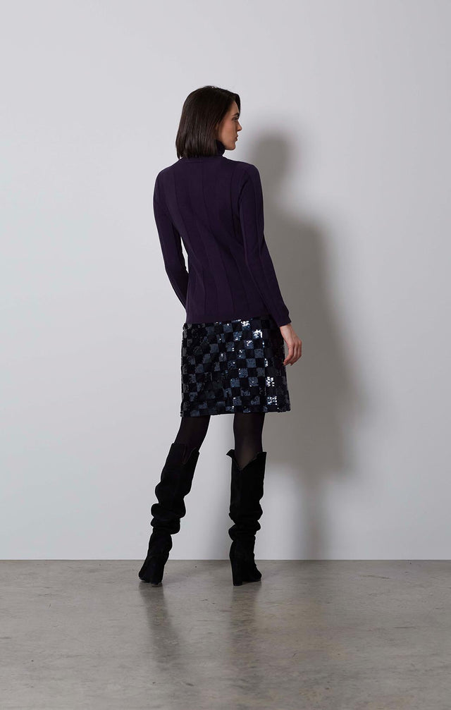 EUGENIA-PUR-CASHMERE-SOFTENED DAMASK KNIT TOP-2-kn-2249-ON MODEL