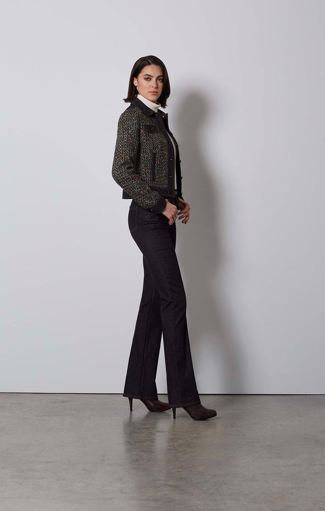 INTERSECTION-DENIM-TRIMMED TWEED JEAN JACKET-4-jk-2105-ON MODEL