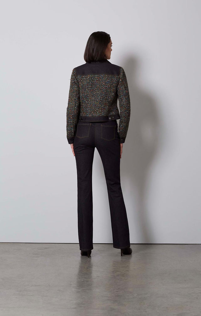 INTERSECTION-DENIM-TRIMMED TWEED JEAN JACKET-4-jk-2105-ON MODEL