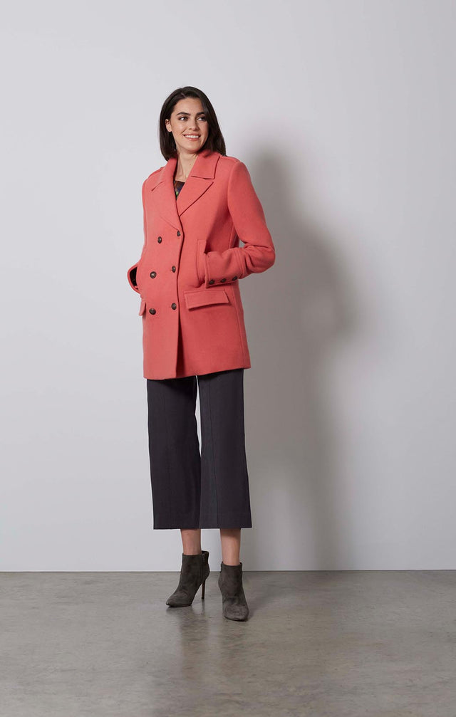 LADY M-PINK WOOL PEACOAT-2-ow-1830-ON MODEL