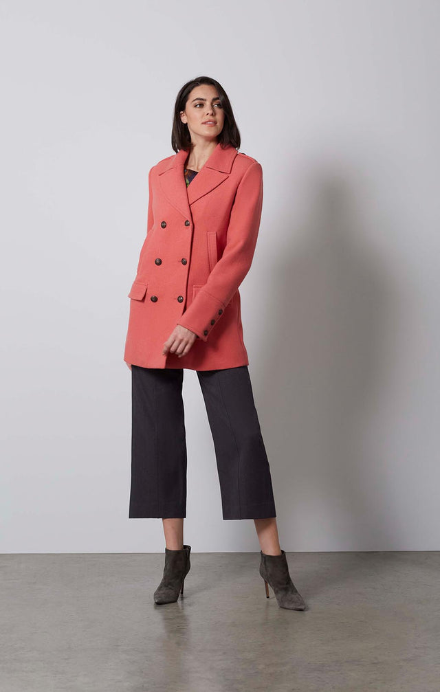 LADY M-PINK WOOL PEACOAT-2-ow-1830-ON MODEL