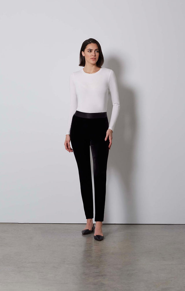 LAVISH-STRETCH-VELVET LEGGINGS-2-pt-2179-ON MODEL