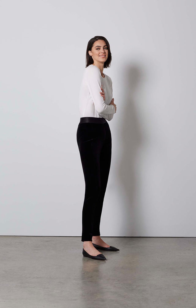 LAVISH-STRETCH-VELVET LEGGINGS-2-pt-2179-ON MODEL
