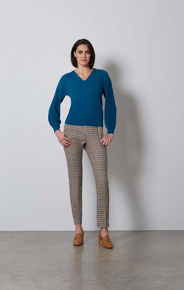 MARIANA-LANTERN-SLEEVE KNIT TOP-2-kn-1862-ON MODEL