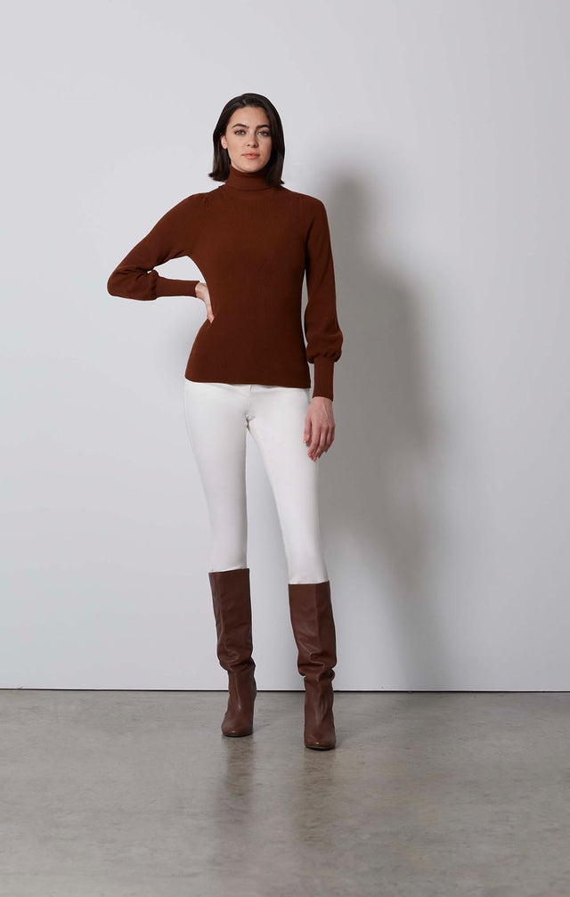 MARQUISE-BRN-BLOUSON KNIT TURTLENECK-4-kn-2244-ON MODEL