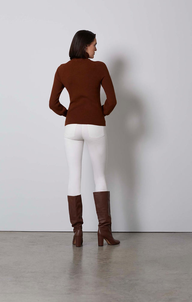 MARQUISE-BRN-BLOUSON KNIT TURTLENECK-4-kn-2244-ON MODEL