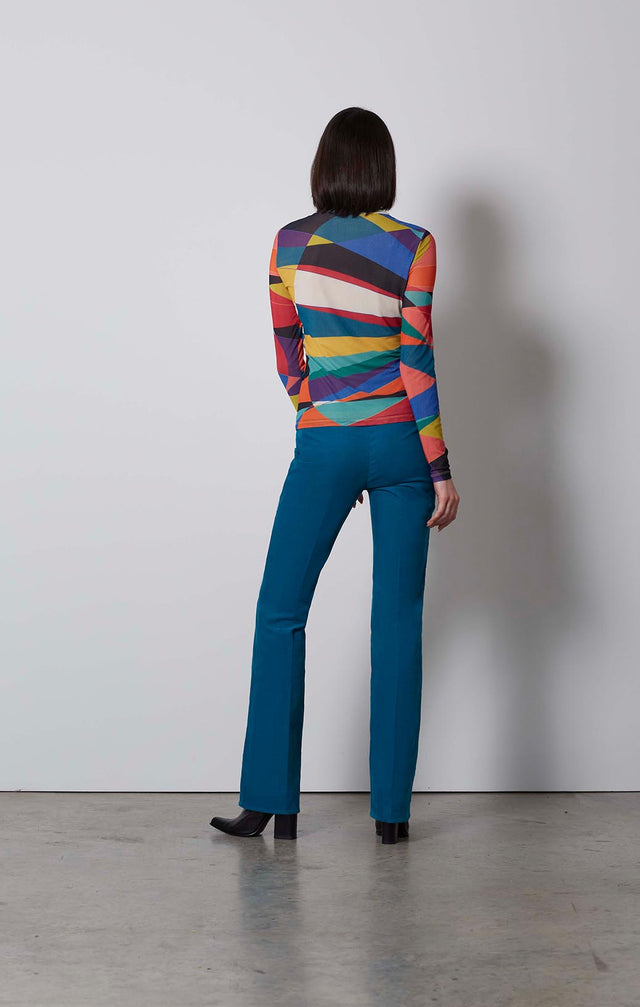 POLYCHROME-GEOMETRIC PRINT TEE-4-tp-2109-ON MODEL