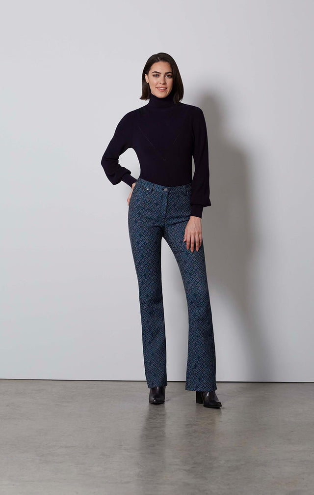 QUATREFOIL-ITALIAN JACQUARD JEANS-4-pt-2117-ON MODEL