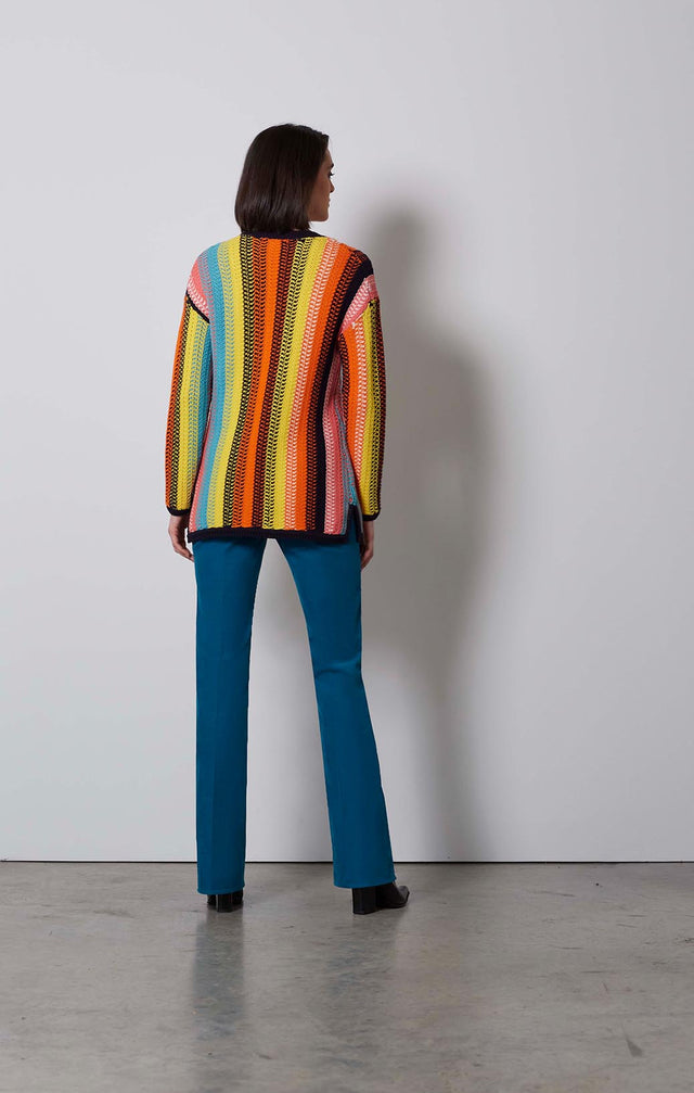 STACCATO-SPECTRAL STRIPE SWEATER-4-kn-2131-ON MODEL