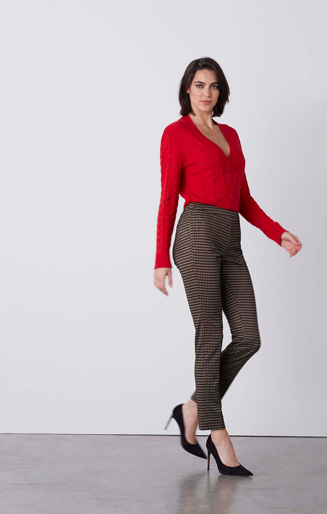 Excel - Spanish Knit X-Jacquard Pants - On Model