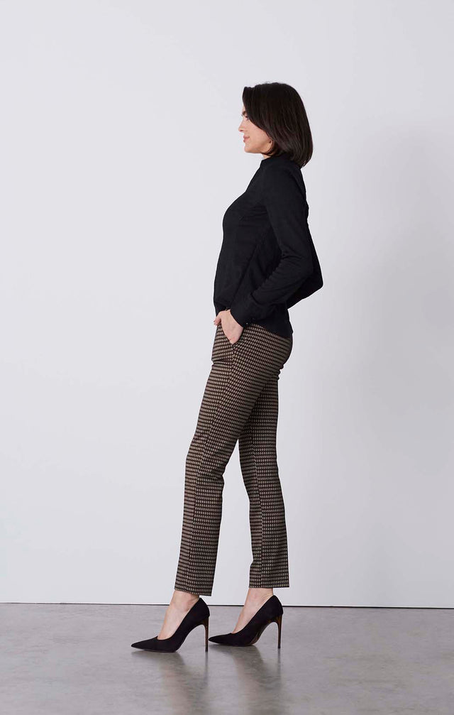 Hugo-Blk - Smocked Black Blouse - On Model