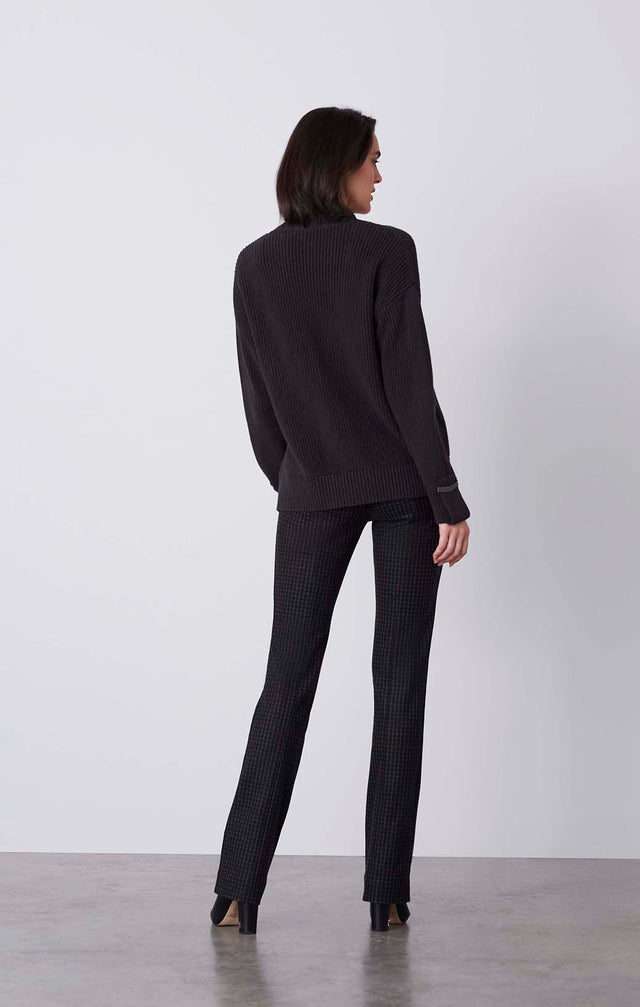Gray Fox - Cashmere-Softened Beaded Cardi - On Model