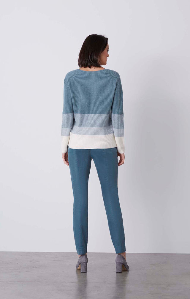 Troika - Colorblock V-Neck Sweater - On Model