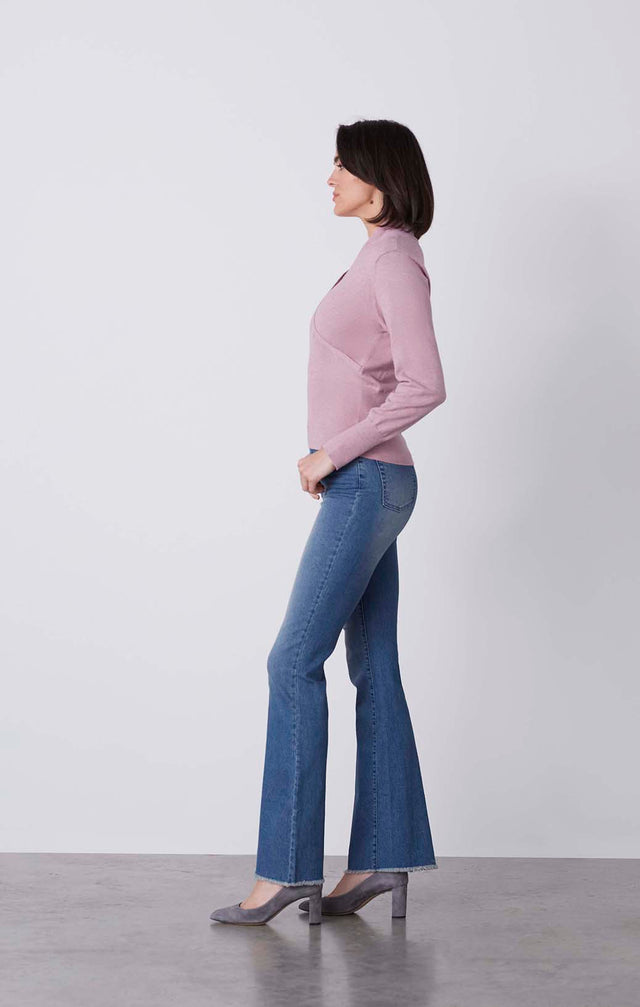 Caladenia - Cashmere-Softened Wrap-Look Sweater - On Model