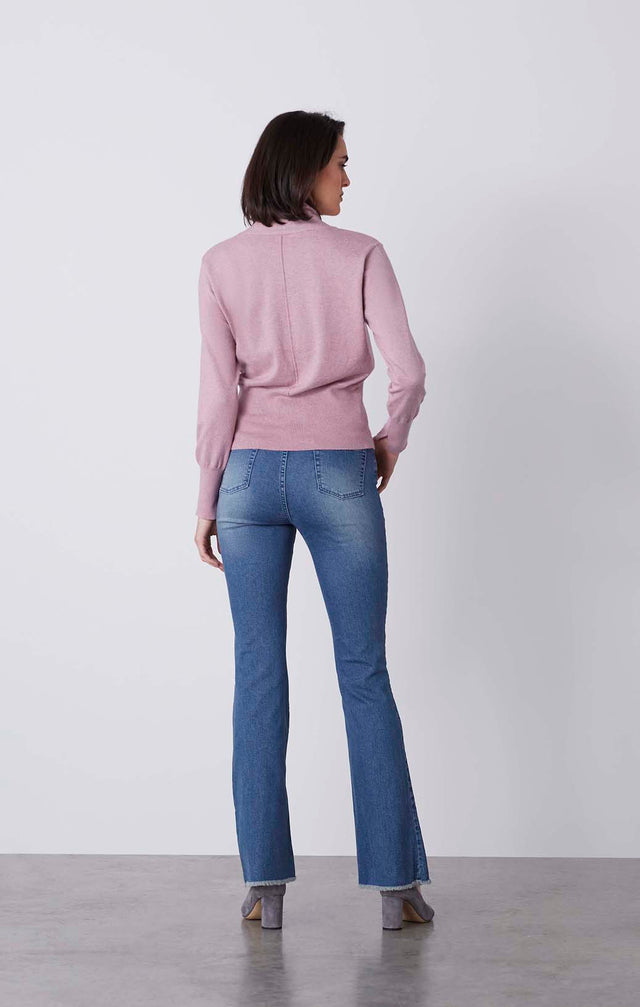 Caladenia - Cashmere-Softened Wrap-Look Sweater - On Model