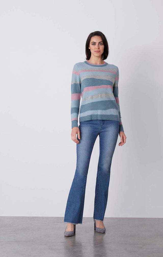 Strata - Jersey Intarsia Sweater - On Model