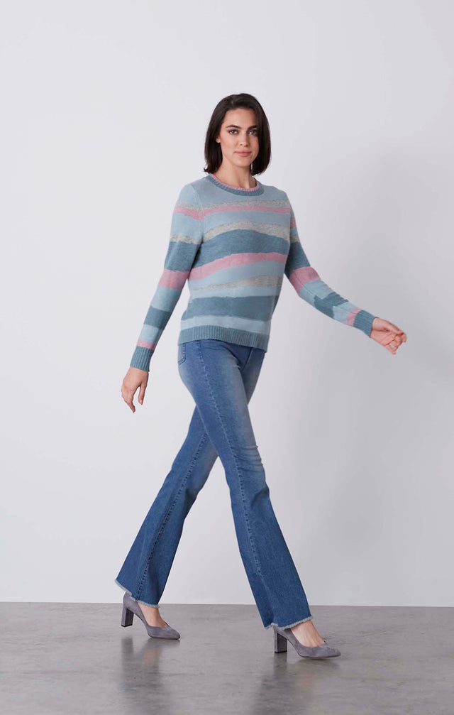 Strata - Jersey Intarsia Sweater - On Model