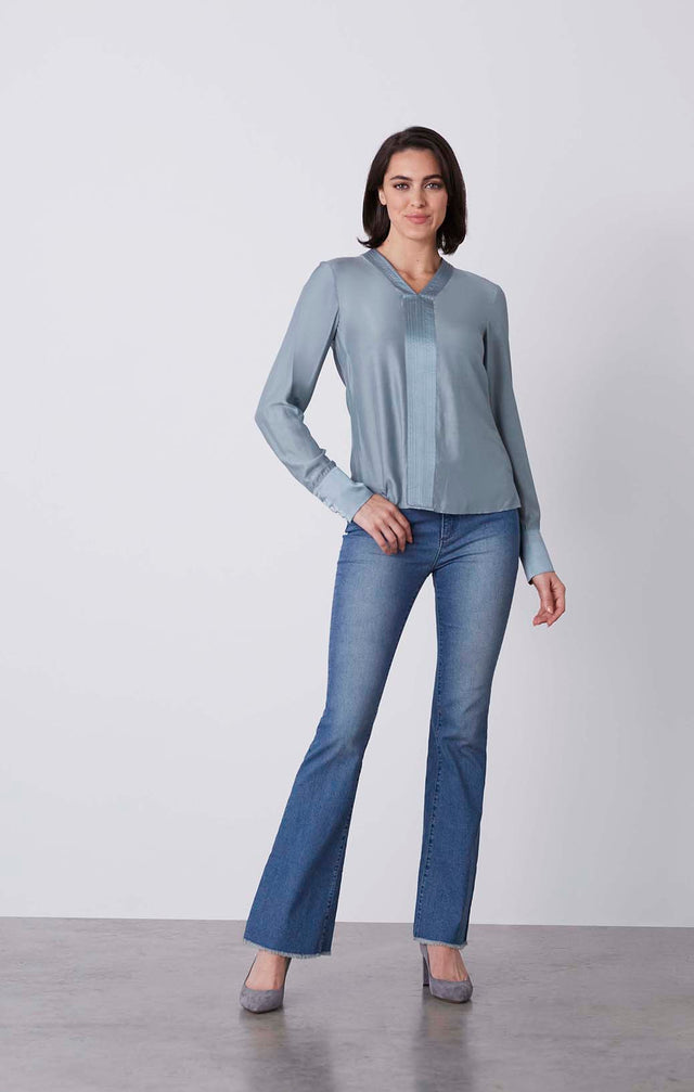 Atmosphere - Silk-Rich Satin Blouse - On Model