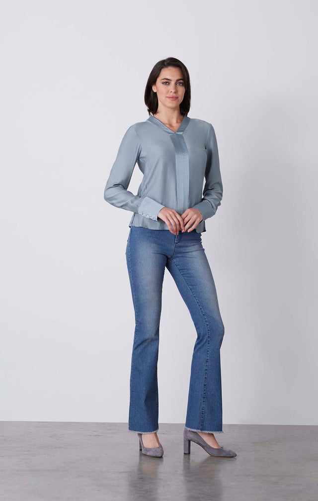 Atmosphere - Silk-Rich Satin Blouse - On Model