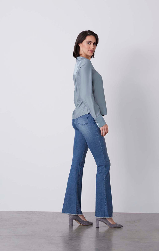 Atmosphere - Silk-Rich Satin Blouse - On Model