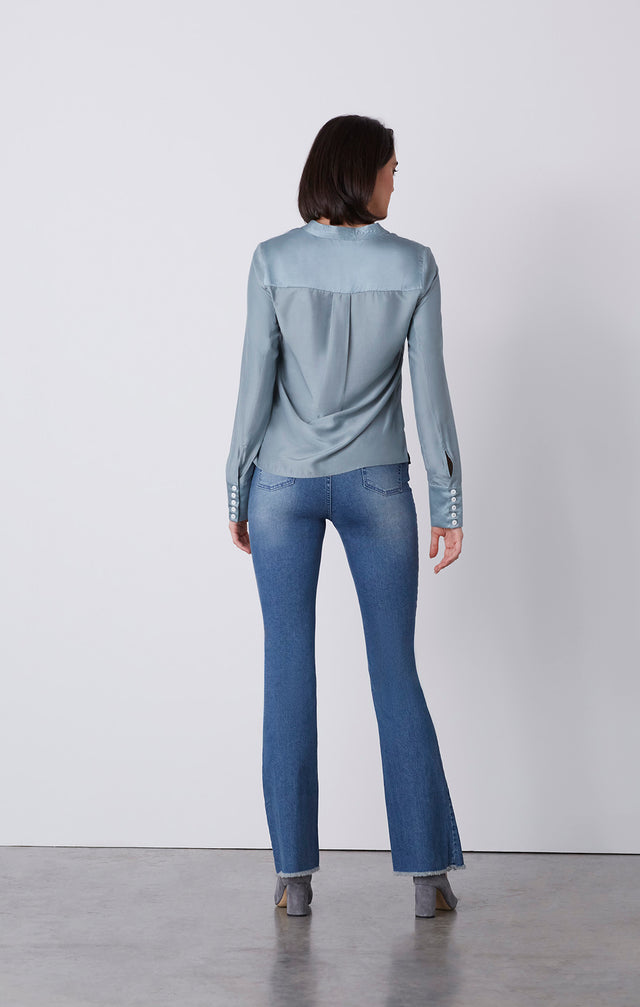 Atmosphere - Silk-Rich Satin Blouse - On Model