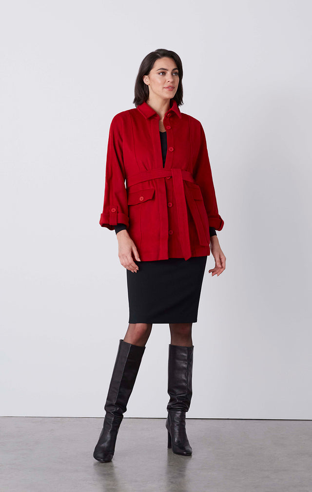 Ambrosia - Wool-Blend Jacket & Belt - On Model