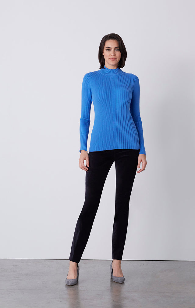 Norse - Varied-Rib Mock Turtleneck Top - On Model