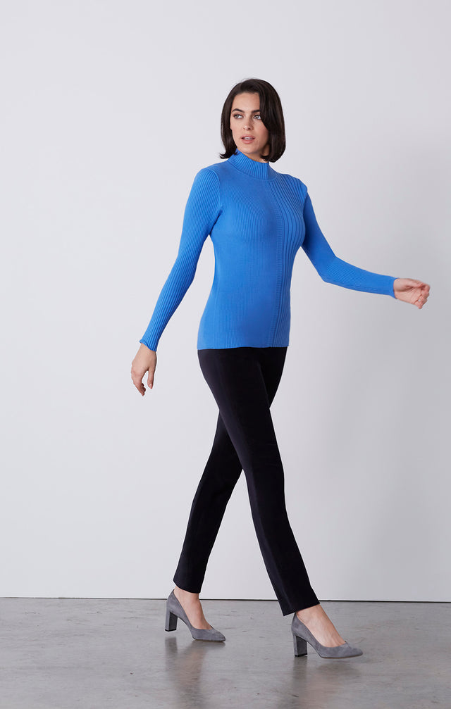 Norse - Varied-Rib Mock Turtleneck Top - On Model