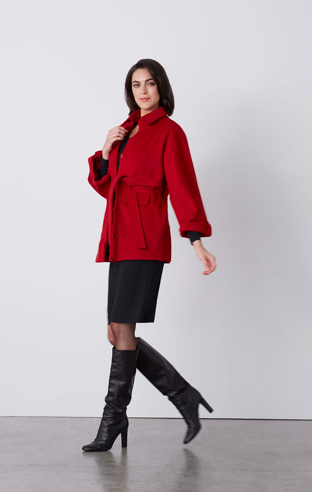 Ambrosia - Wool-Blend Jacket & Belt - On Model