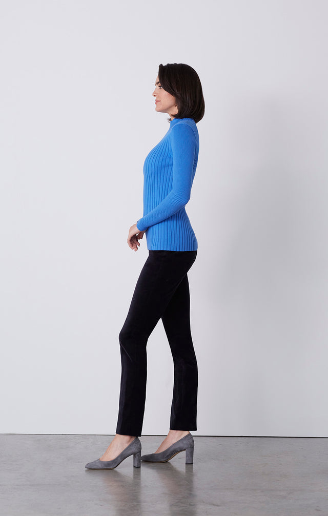Norse - Varied-Rib Mock Turtleneck Top - On Model