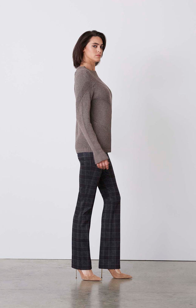 Art Deco - Patterned Rib Sweater - On Model