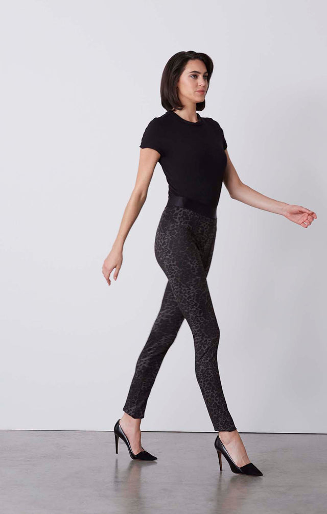 Jaguar - Animal Print Ponte Pull-On Leggings - On Model
