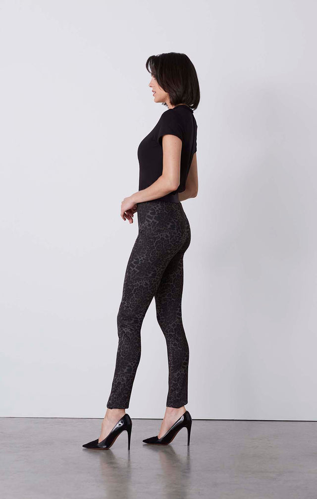 Jaguar - Animal Print Ponte Pull-On Leggings - On Model