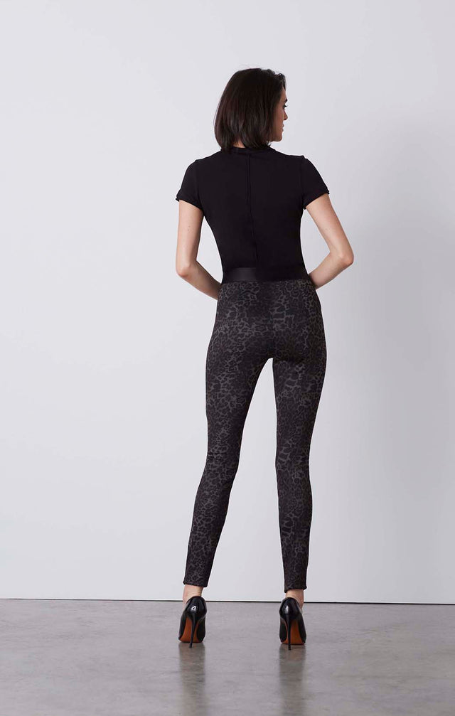 Jaguar - Animal Print Ponte Pull-On Leggings - On Model