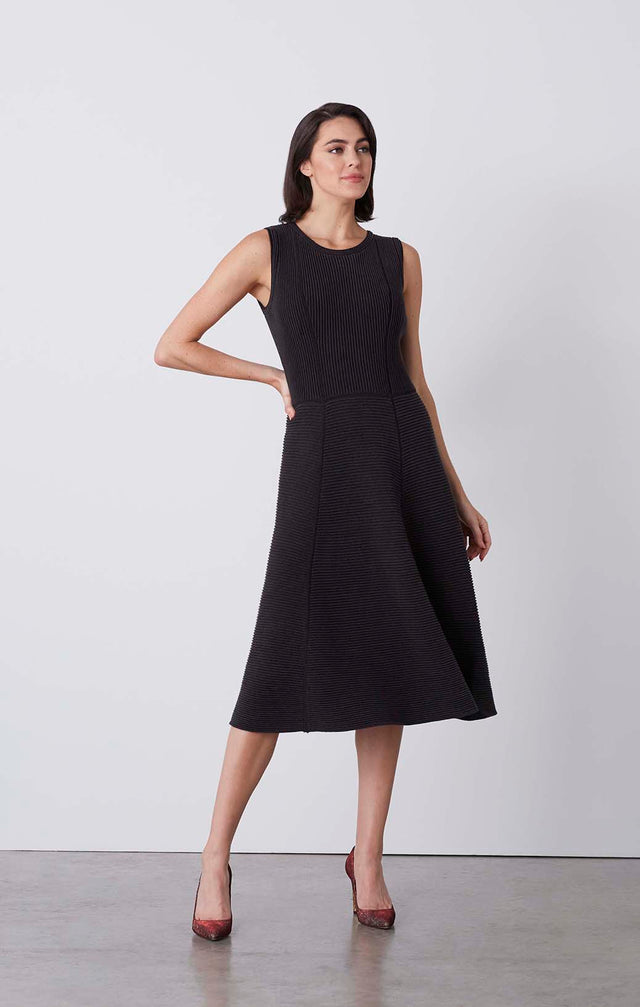 Silvery - Cashmere-Softened Cotton Dress - On Model