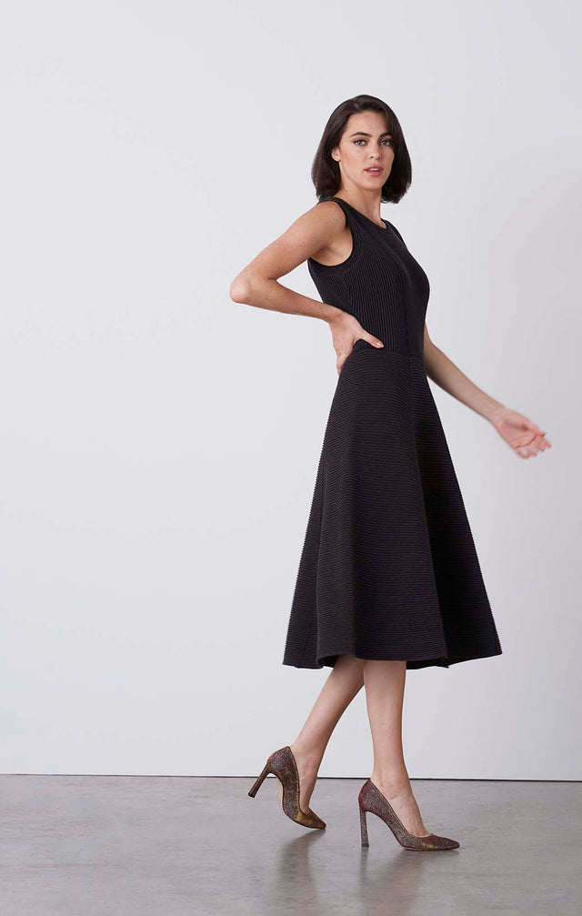 Silvery - Cashmere-Softened Cotton Dress - On Model